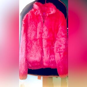 Vibrant Pink Teddy Jacket for Women